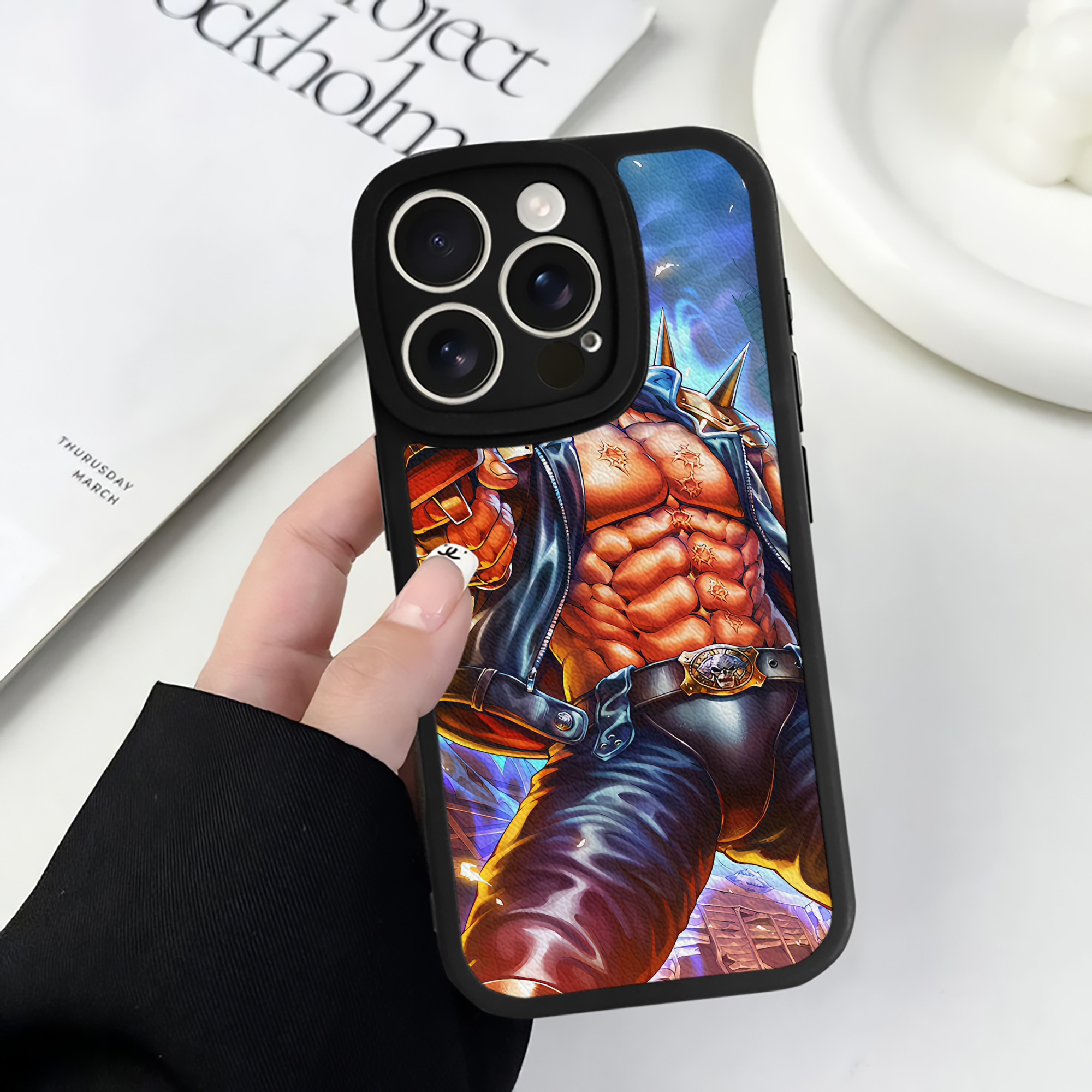 （画像用） 北斗の拳 Fist of the North Star 【iPhone 16シリーズ対応】シリコンスマホケース（レザー調） 材質：シリコン